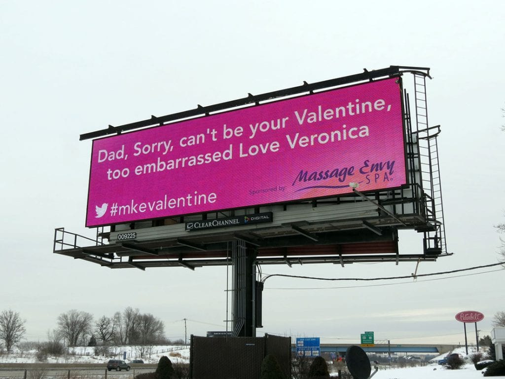 telstra valentines day billboard 2025